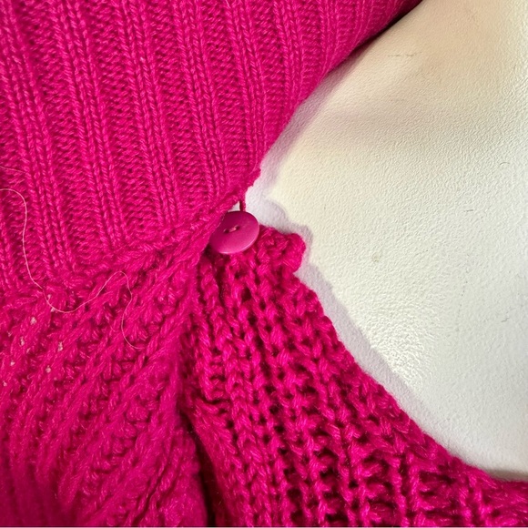 SPANNER VINTAGE PINK WOOL SWEATER JACKET 2 in 1 SWEATER DRESS CHUNKY SWEATER - Picture 5 of 16